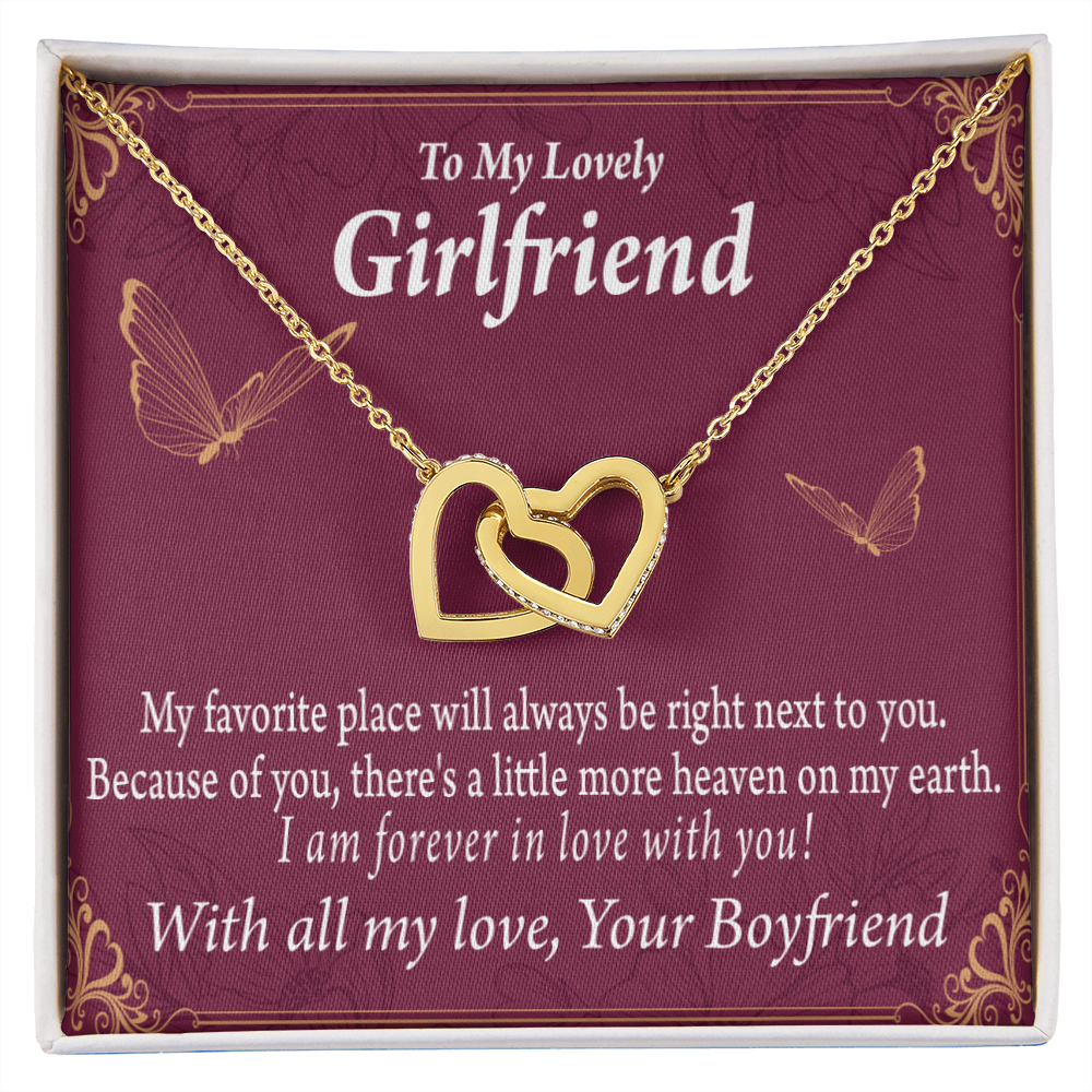 To My Girlfriend Right Next To You Is My Favorite Place Inseparable Necklace-Express Your Love Gifts