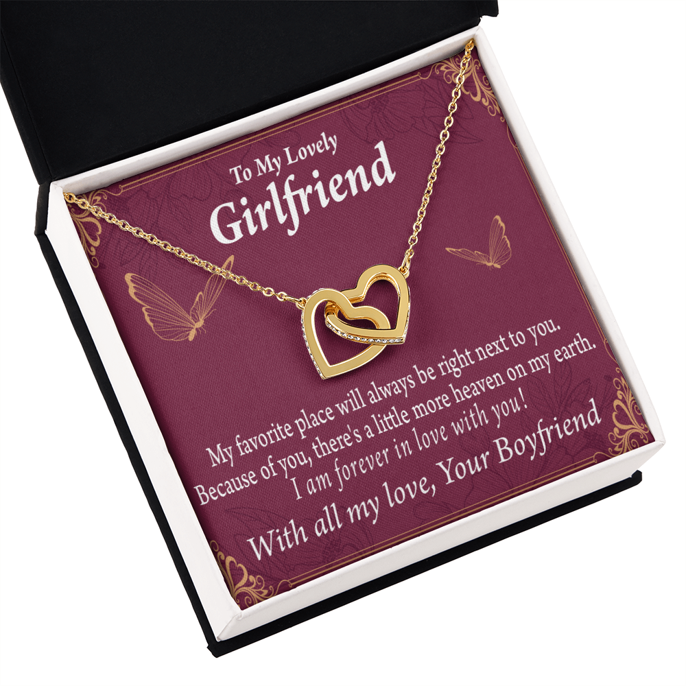 To My Girlfriend Right Next To You Is My Favorite Place Inseparable Necklace-Express Your Love Gifts