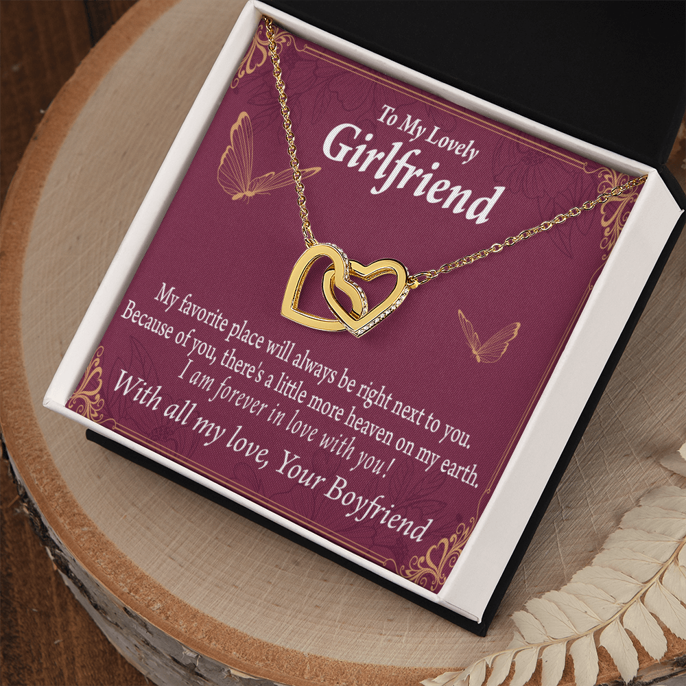 To My Girlfriend Right Next To You Is My Favorite Place Inseparable Necklace-Express Your Love Gifts