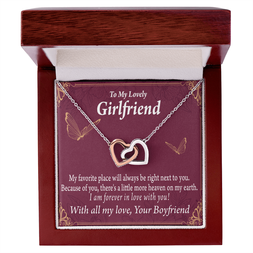 To My Girlfriend Right Next To You Is My Favorite Place Inseparable Necklace-Express Your Love Gifts