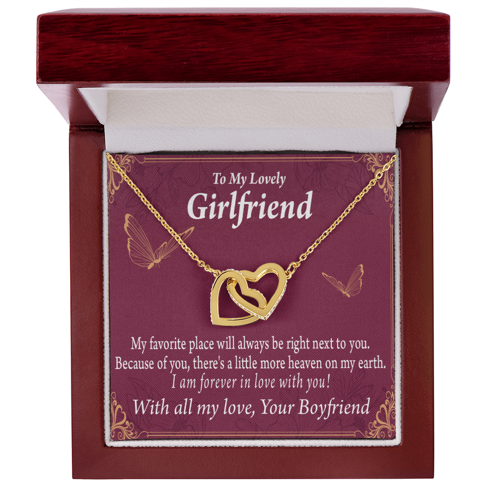 To My Girlfriend Right Next To You Is My Favorite Place Inseparable Necklace-Express Your Love Gifts