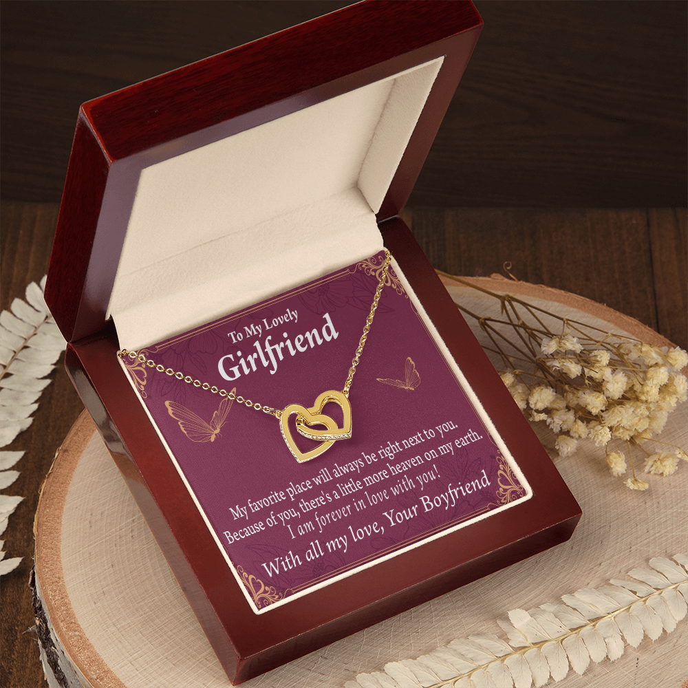 To My Girlfriend Right Next To You Is My Favorite Place Inseparable Necklace-Express Your Love Gifts