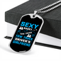 To My Girlfriend Sexy Sassy Girlfriend Blue Necklace Stainless Steel or 18k Gold Dog Tag 24" Chain-Express Your Love Gifts