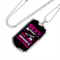 To My Girlfriend Sexy Sassy Girlfriend Pink Necklace Stainless Steel or 18k Gold Dog Tag 24" Chain-Express Your Love Gifts