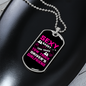 To My Girlfriend Sexy Sassy Girlfriend Pink Necklace Stainless Steel or 18k Gold Dog Tag 24" Chain-Express Your Love Gifts