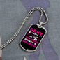 To My Girlfriend Sexy Sassy Girlfriend Pink Necklace Stainless Steel or 18k Gold Dog Tag 24" Chain-Express Your Love Gifts