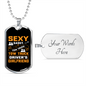 To My Girlfriend Sexy Sassy Girlfriend Yellow Necklace Stainless Steel or 18k Gold Dog Tag 24" Chain-Express Your Love Gifts
