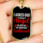 To My Girlfriend Smart Ass Girlfriend Necklace Stainless Steel or 18k Gold Dog Tag 24" Chain-Express Your Love Gifts