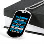 To My Girlfriend Smokin Hot Policeman Blue Necklace Stainless Steel or 18k Gold Dog Tag 24" Chain-Express Your Love Gifts