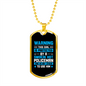 To My Girlfriend Smokin Hot Policeman Blue Necklace Stainless Steel or 18k Gold Dog Tag 24" Chain-Express Your Love Gifts