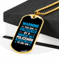 To My Girlfriend Smokin Hot Policeman Blue Necklace Stainless Steel or 18k Gold Dog Tag 24" Chain-Express Your Love Gifts