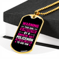 To My Girlfriend Smokin Hot Policeman Pink Necklace Stainless Steel or 18k Gold Dog Tag 24" Chain-Express Your Love Gifts