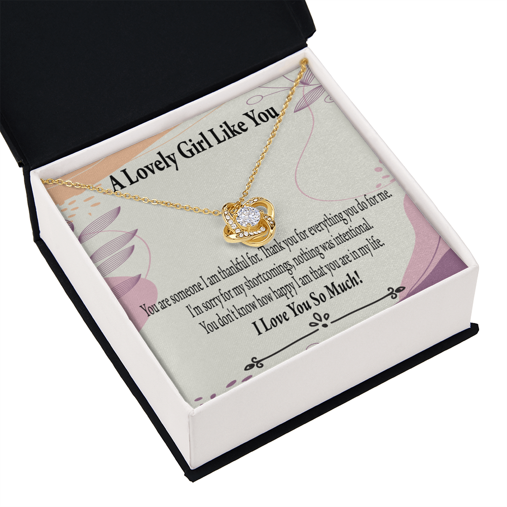 To My Girlfriend So Happy Infinity Knot Necklace Message Card-Express Your Love Gifts