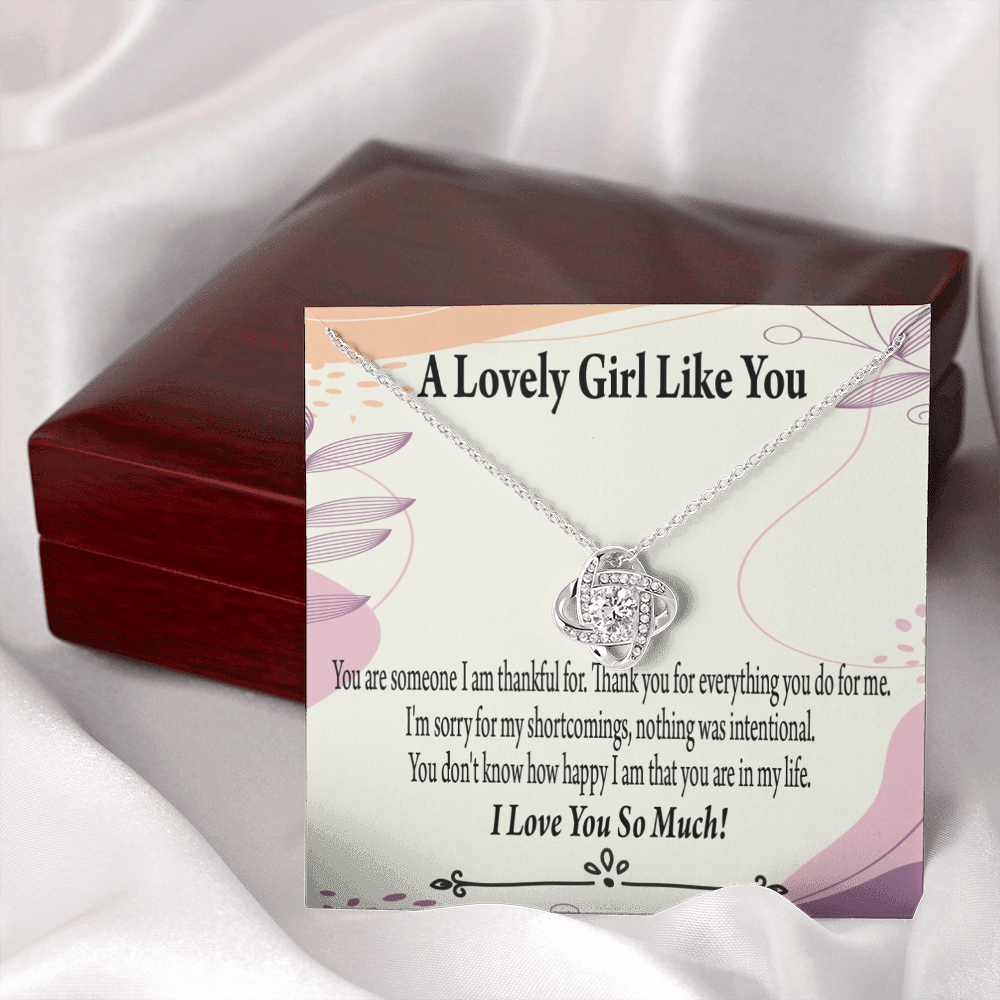 To My Girlfriend So Happy Infinity Knot Necklace Message Card-Express Your Love Gifts