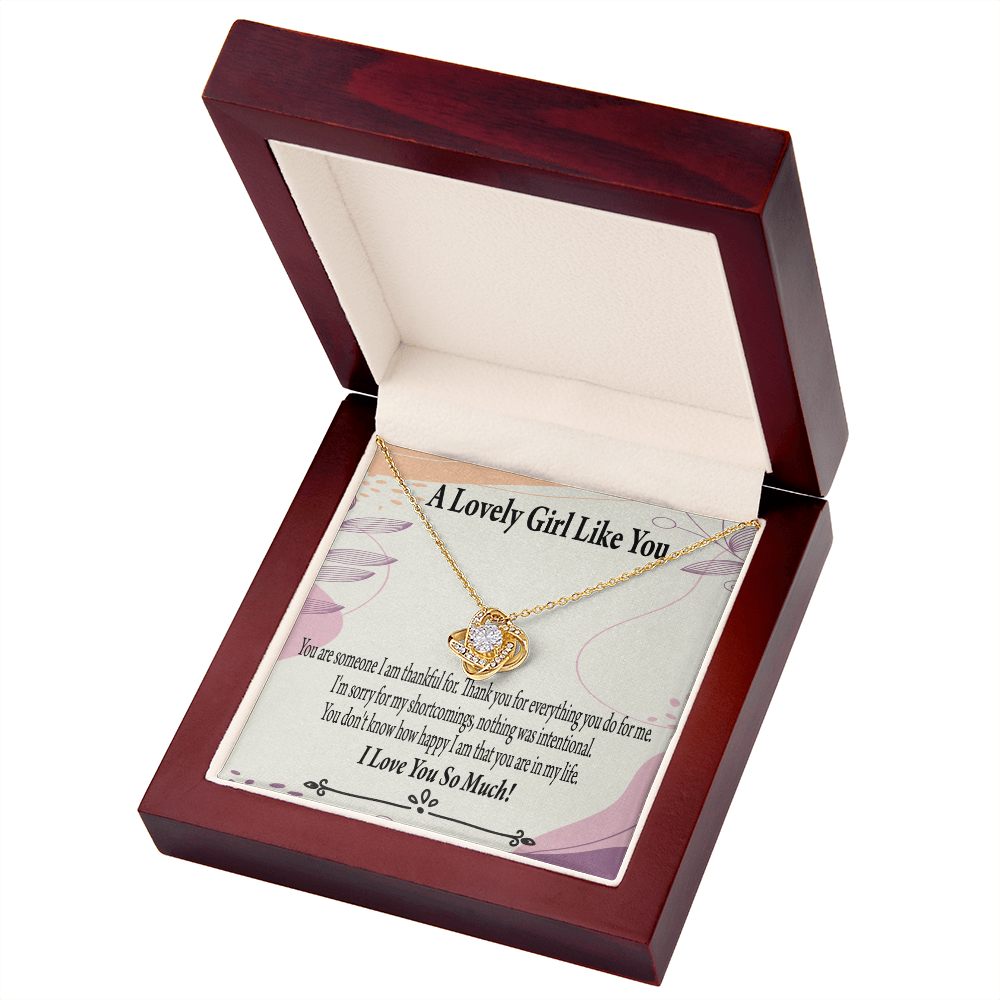 To My Girlfriend So Happy Infinity Knot Necklace Message Card-Express Your Love Gifts