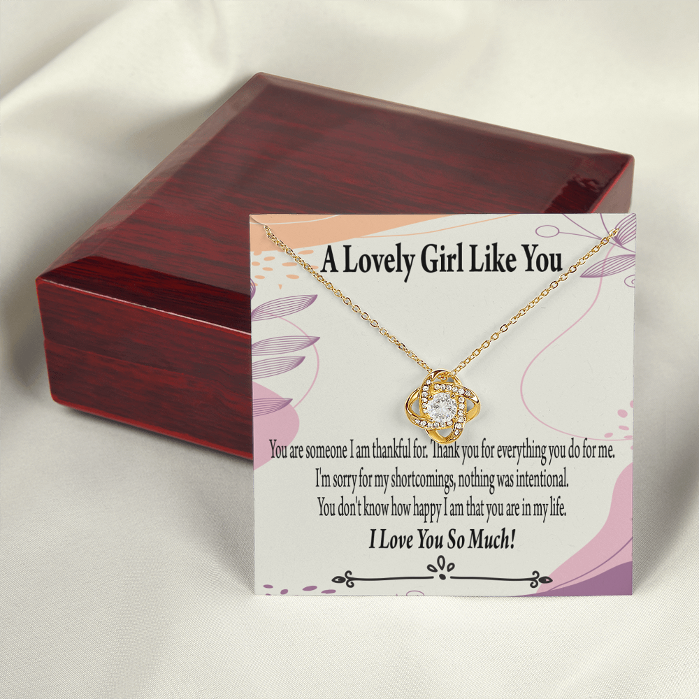 To My Girlfriend So Happy Infinity Knot Necklace Message Card-Express Your Love Gifts