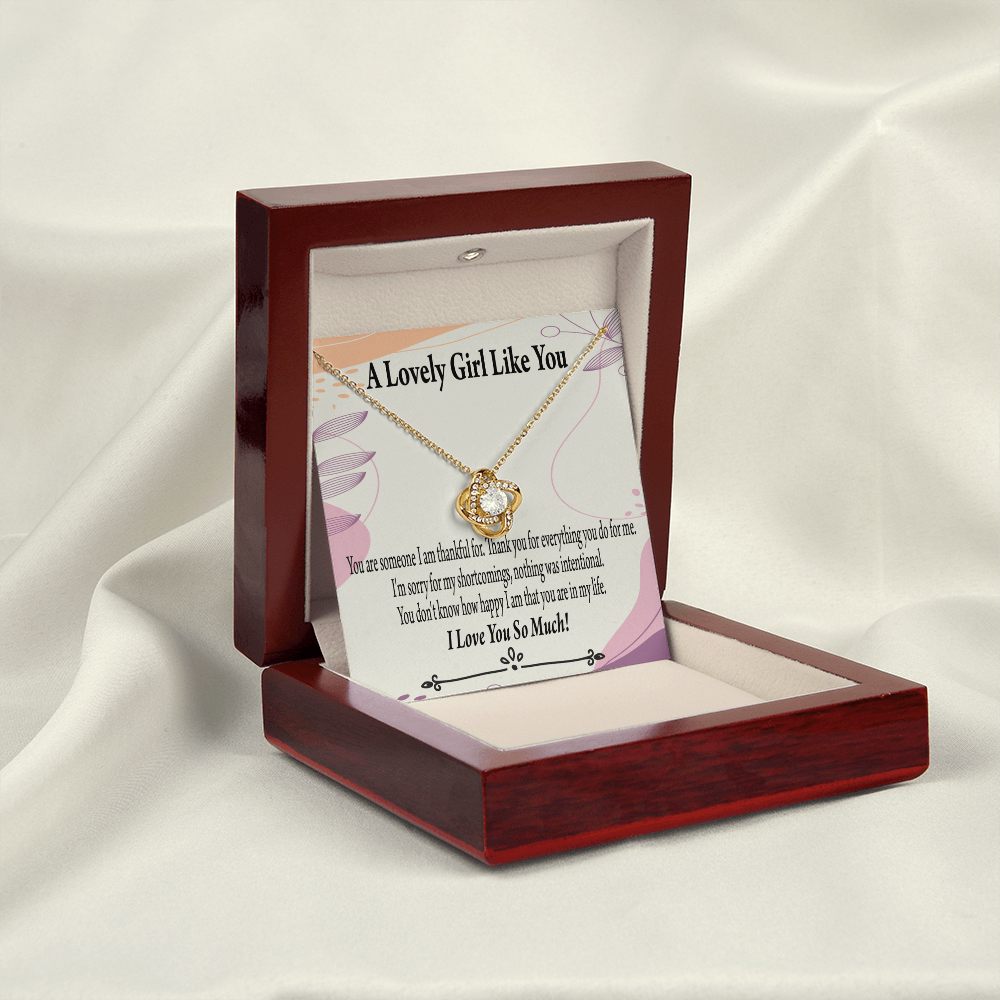 To My Girlfriend So Happy Infinity Knot Necklace Message Card-Express Your Love Gifts