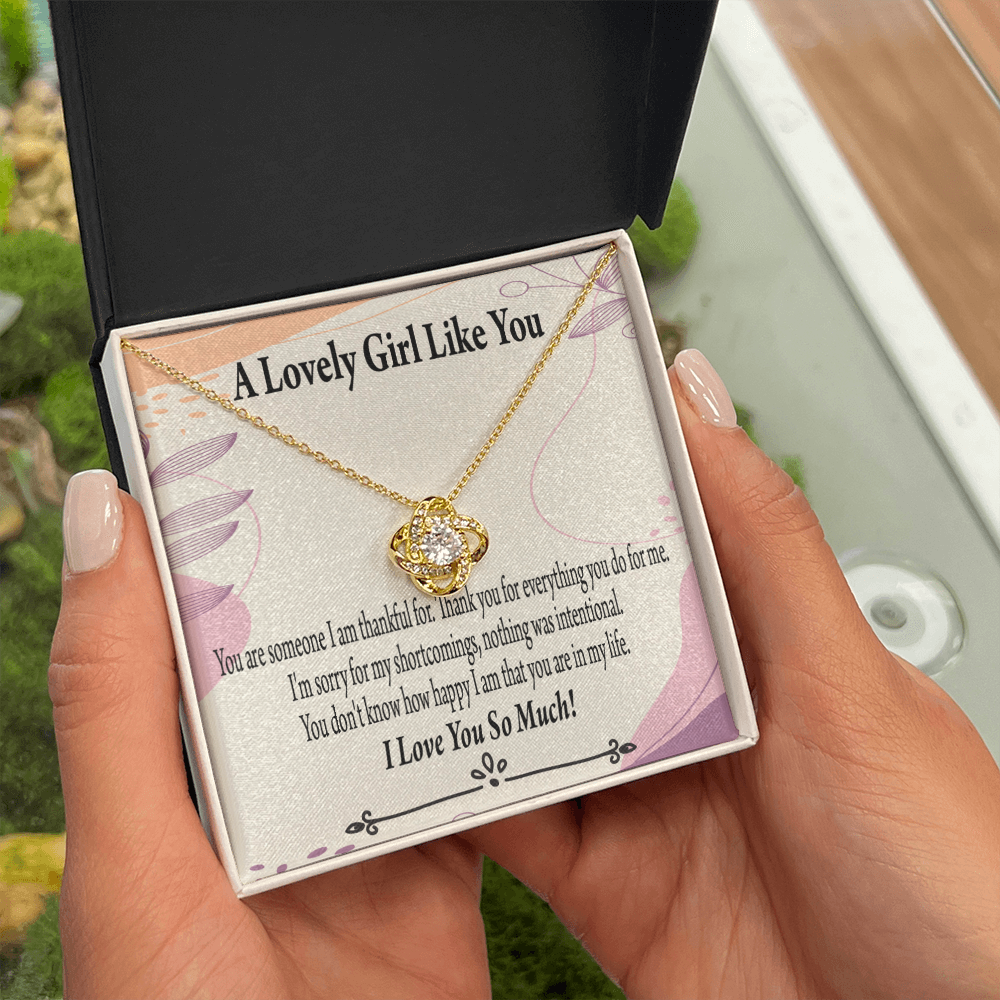 To My Girlfriend So Happy Infinity Knot Necklace Message Card-Express Your Love Gifts