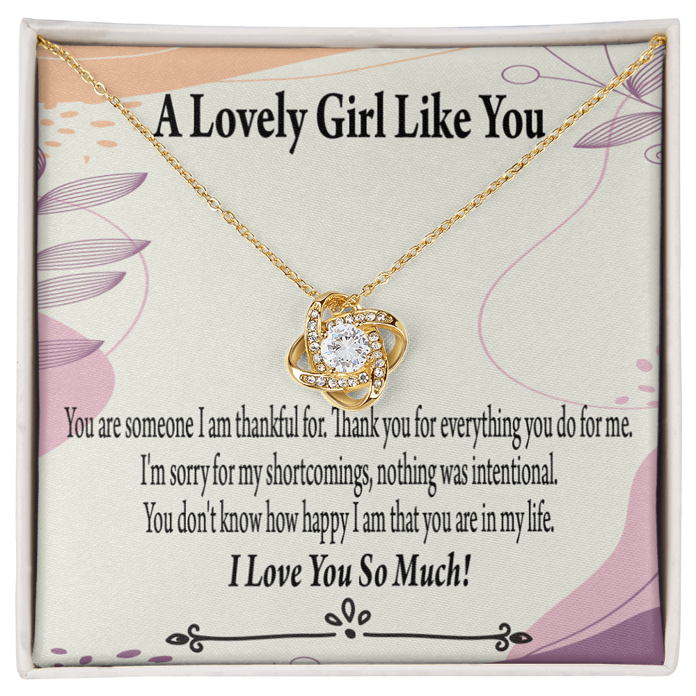 To My Girlfriend So Happy Infinity Knot Necklace Message Card-Express Your Love Gifts