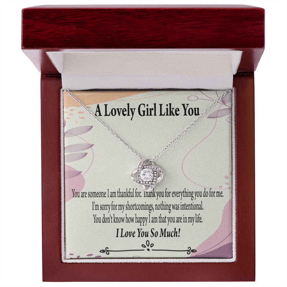 To My Girlfriend So Happy Infinity Knot Necklace Message Card-Express Your Love Gifts