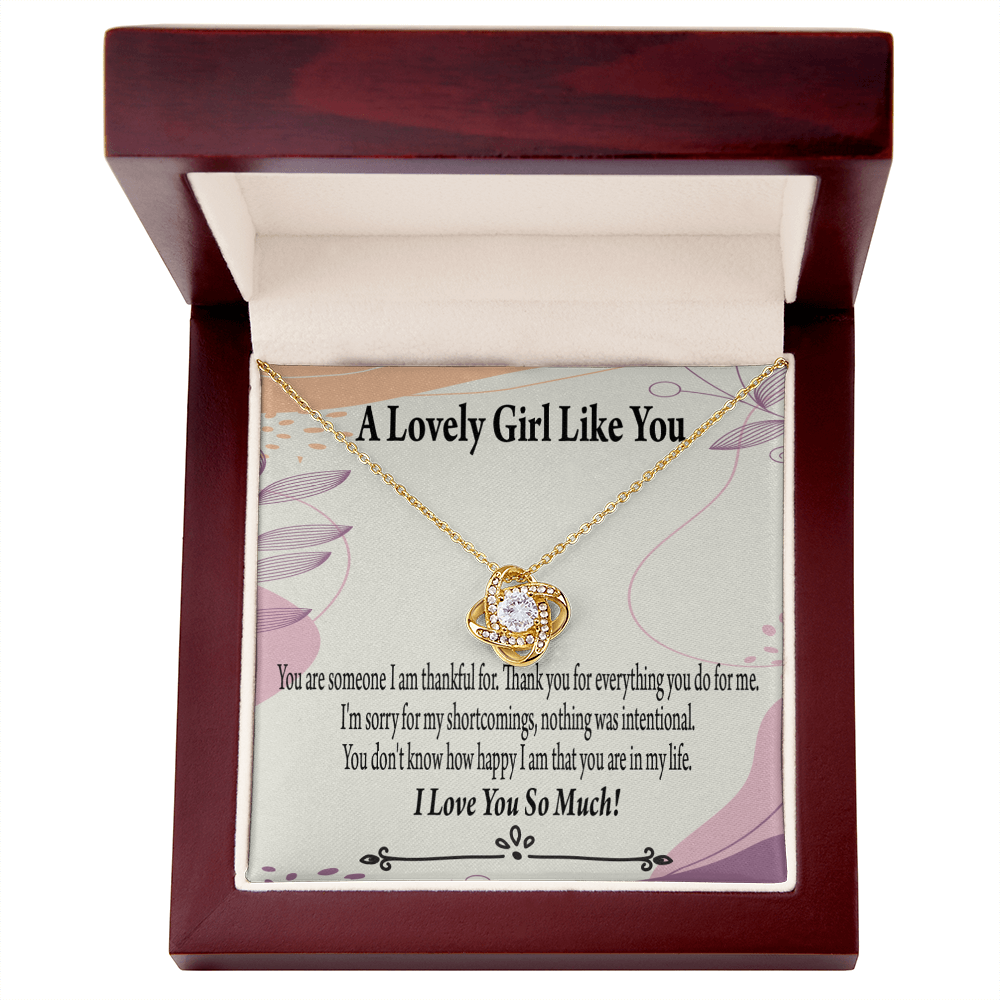 To My Girlfriend So Happy Infinity Knot Necklace Message Card-Express Your Love Gifts
