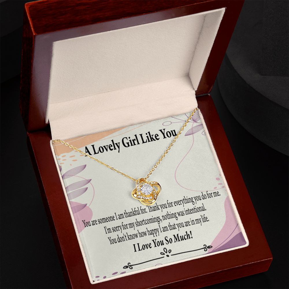 To My Girlfriend So Happy Infinity Knot Necklace Message Card-Express Your Love Gifts