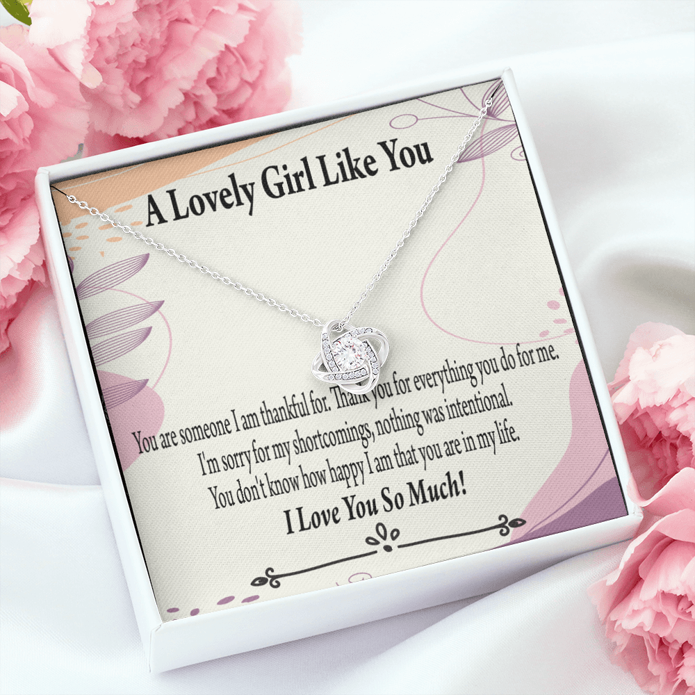 To My Girlfriend So Happy Infinity Knot Necklace Message Card-Express Your Love Gifts