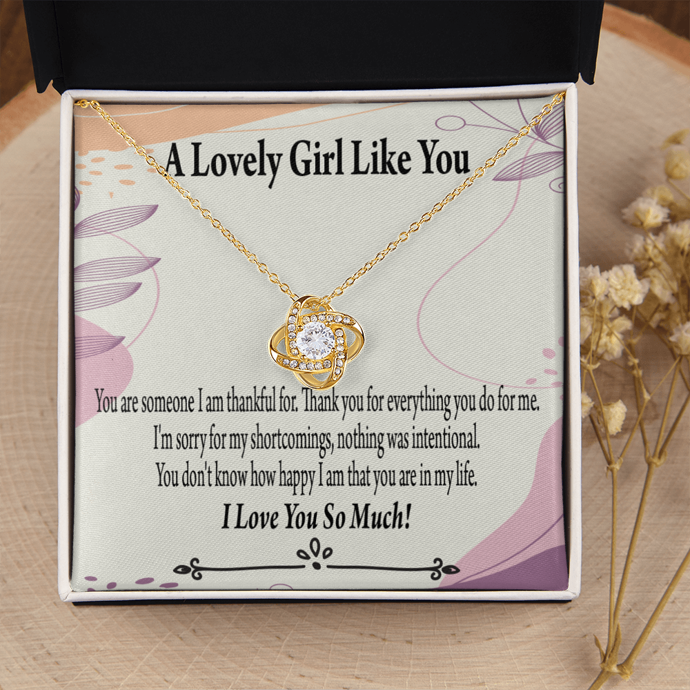 To My Girlfriend So Happy Infinity Knot Necklace Message Card-Express Your Love Gifts