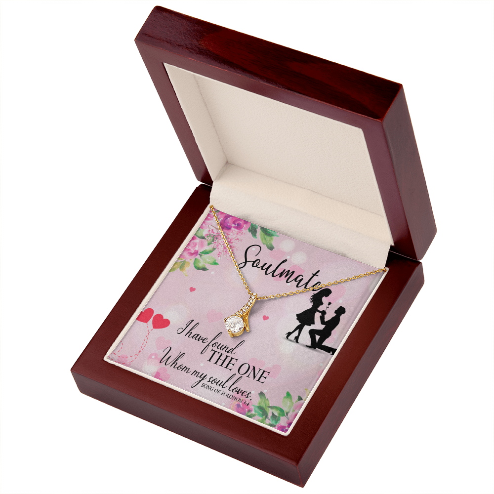 To My Girlfriend SoulMate Alluring Ribbon Necklace Message Card-Express Your Love Gifts