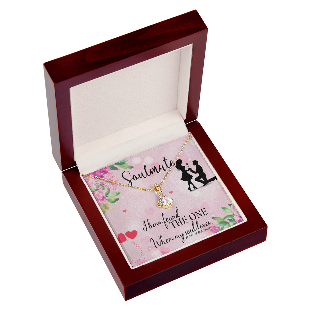 To My Girlfriend SoulMate Alluring Ribbon Necklace Message Card-Express Your Love Gifts
