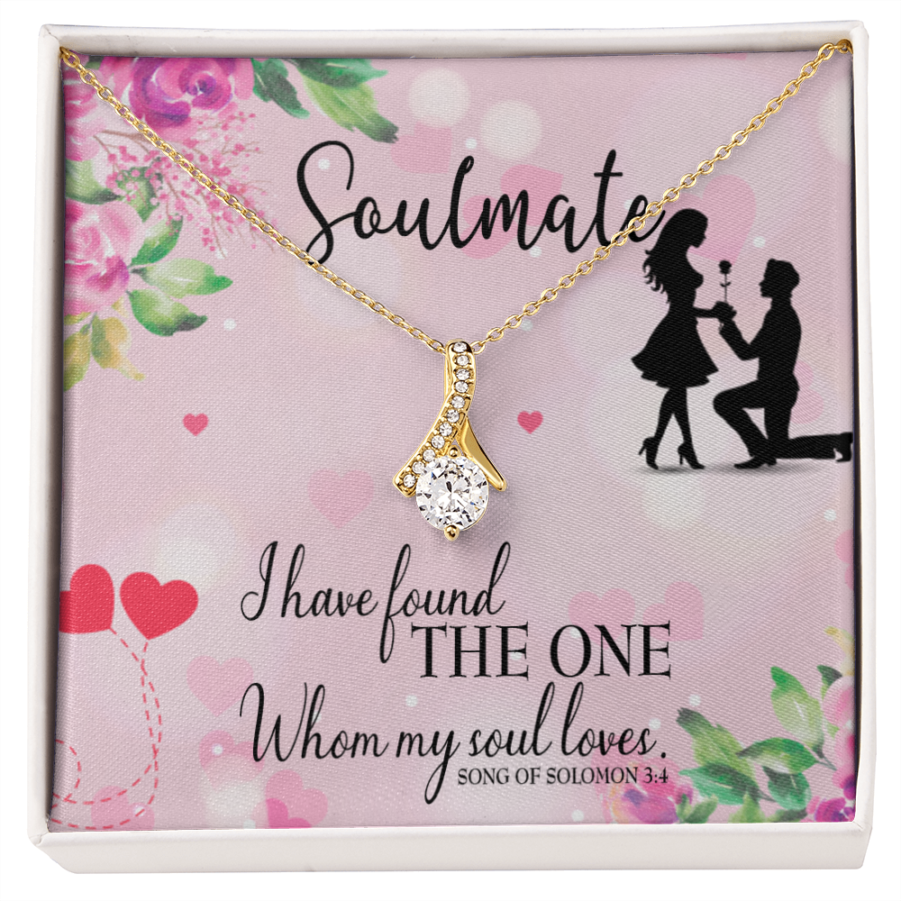 To My Girlfriend SoulMate Alluring Ribbon Necklace Message Card-Express Your Love Gifts