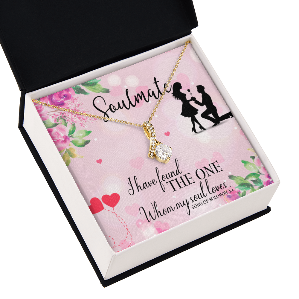 To My Girlfriend SoulMate Alluring Ribbon Necklace Message Card-Express Your Love Gifts