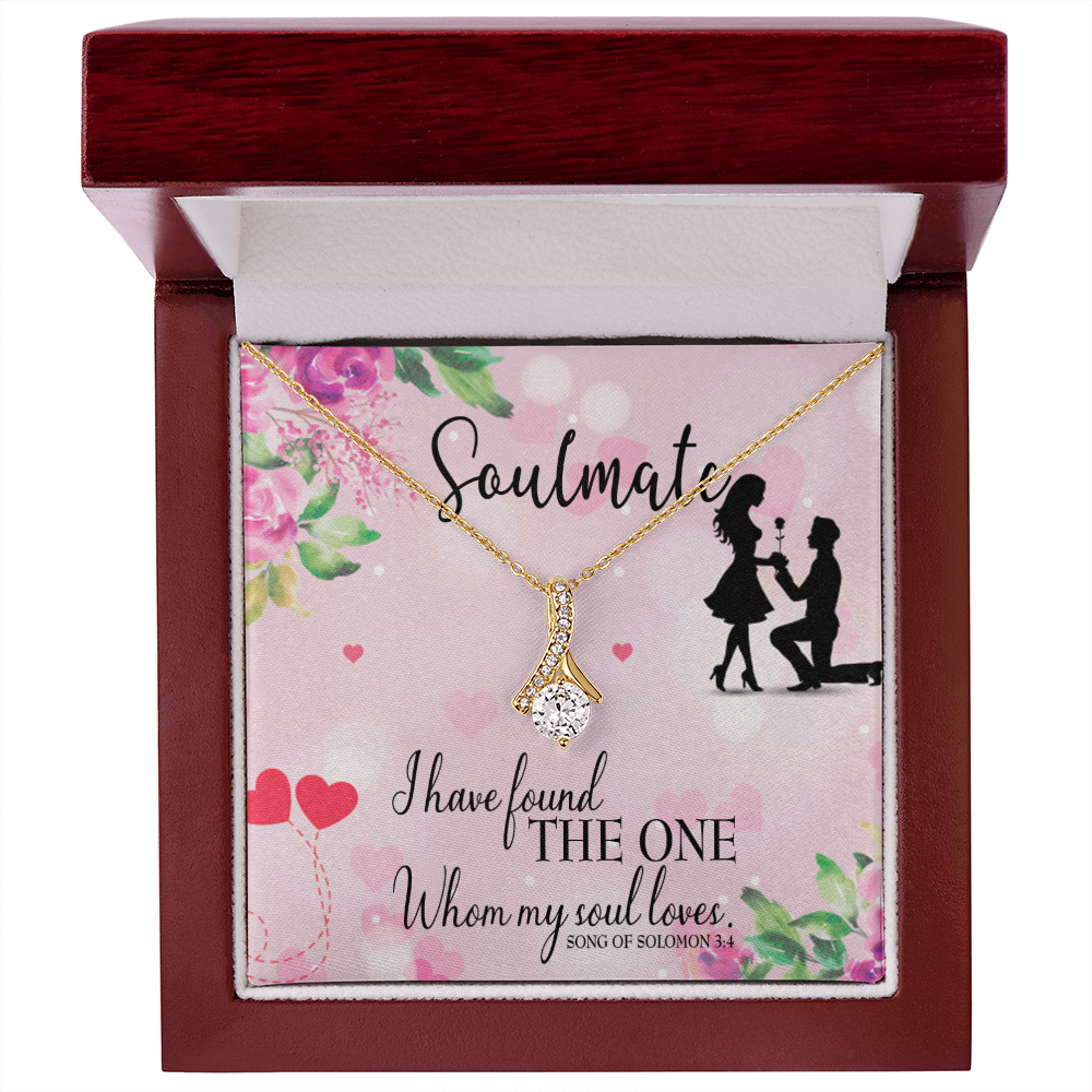 To My Girlfriend SoulMate Alluring Ribbon Necklace Message Card-Express Your Love Gifts