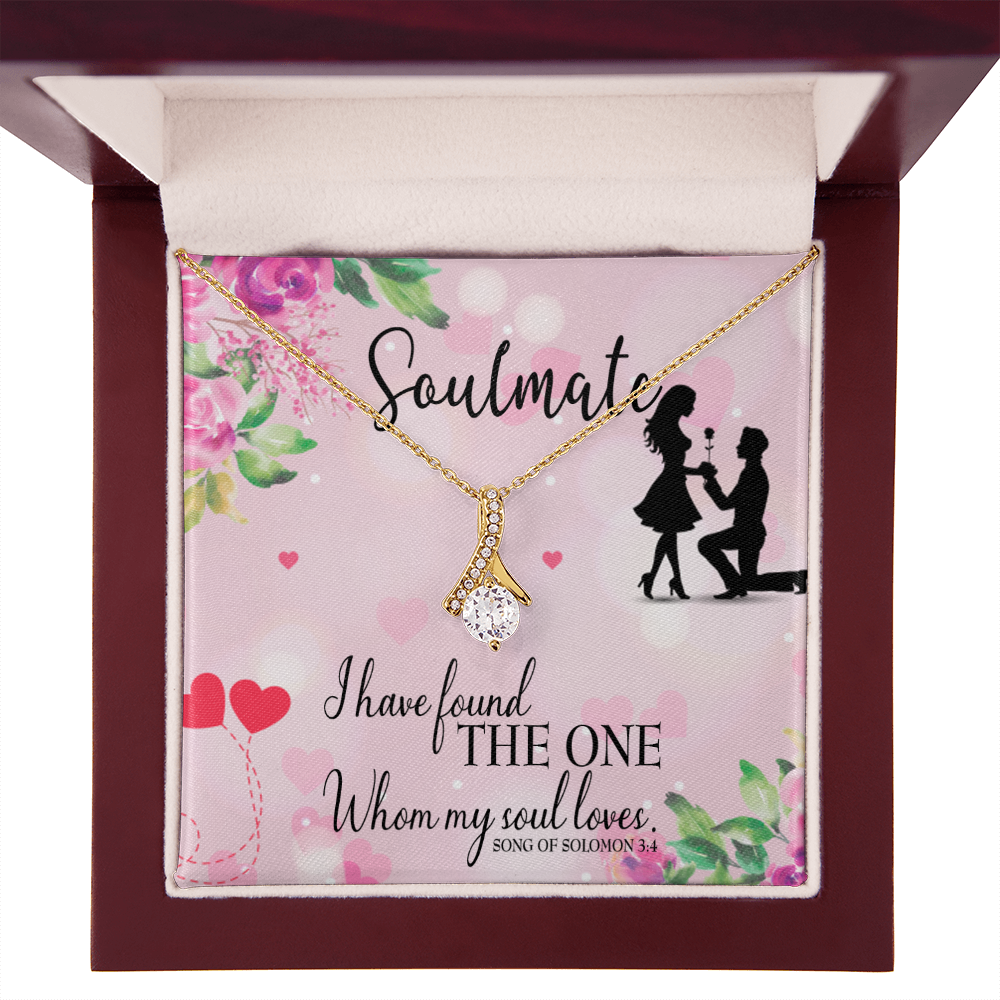 To My Girlfriend SoulMate Alluring Ribbon Necklace Message Card-Express Your Love Gifts