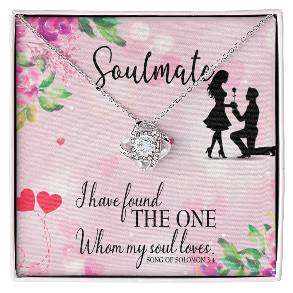 To My Girlfriend SoulMate Infinity Knot Necklace Message Card-Express Your Love Gifts