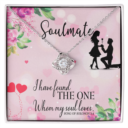 To My Girlfriend SoulMate Infinity Knot Necklace Message Card-Express Your Love Gifts