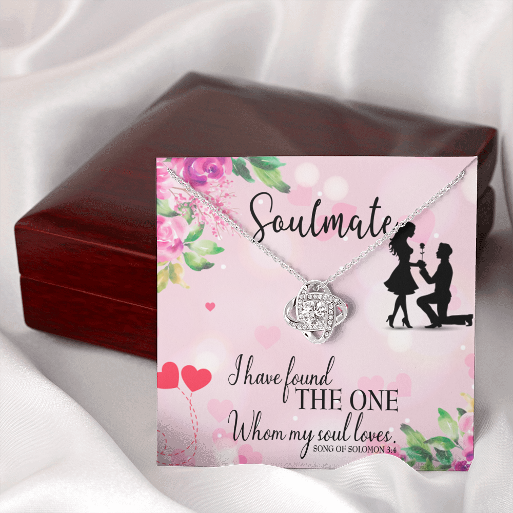 To My Girlfriend SoulMate Infinity Knot Necklace Message Card-Express Your Love Gifts