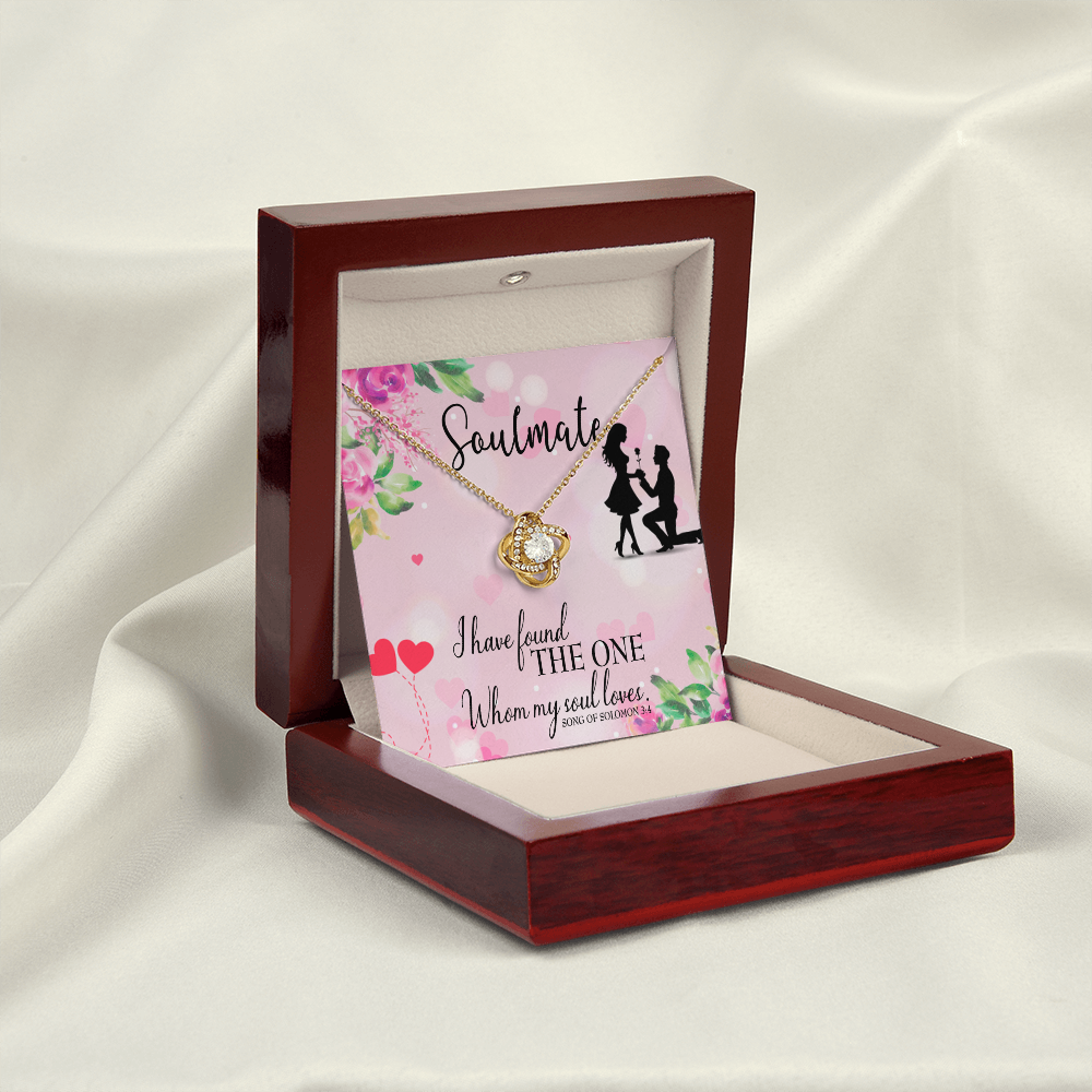 To My Girlfriend SoulMate Infinity Knot Necklace Message Card-Express Your Love Gifts