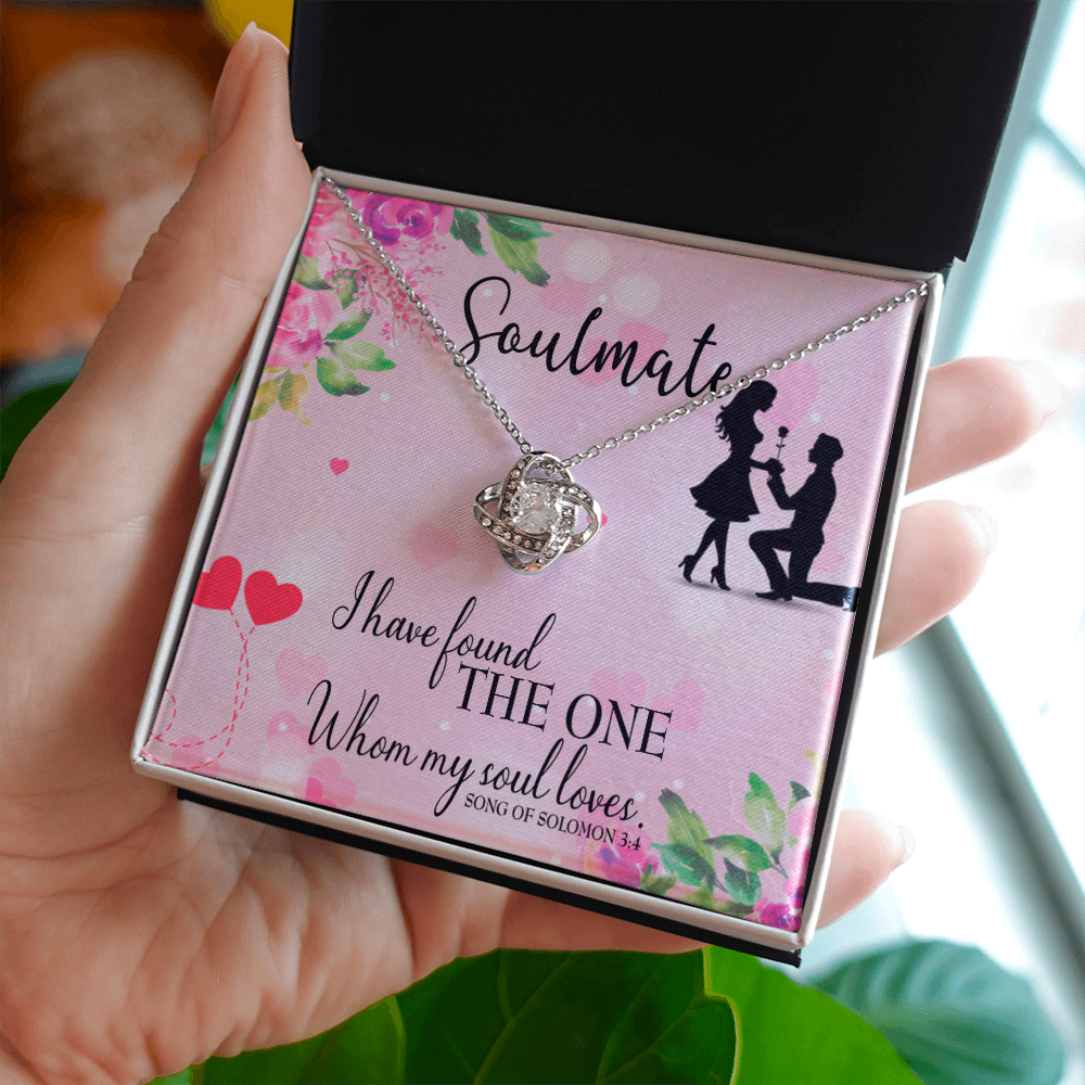 To My Girlfriend SoulMate Infinity Knot Necklace Message Card-Express Your Love Gifts