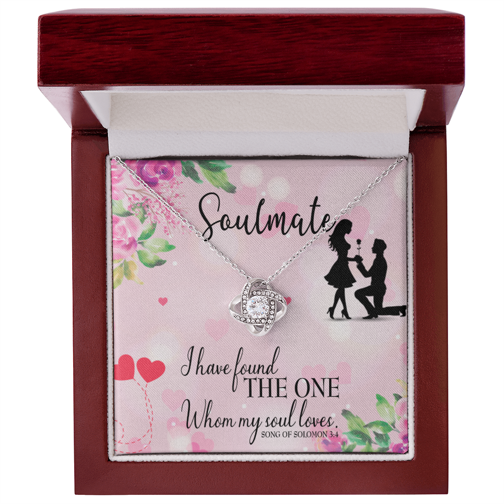 To My Girlfriend SoulMate Infinity Knot Necklace Message Card-Express Your Love Gifts