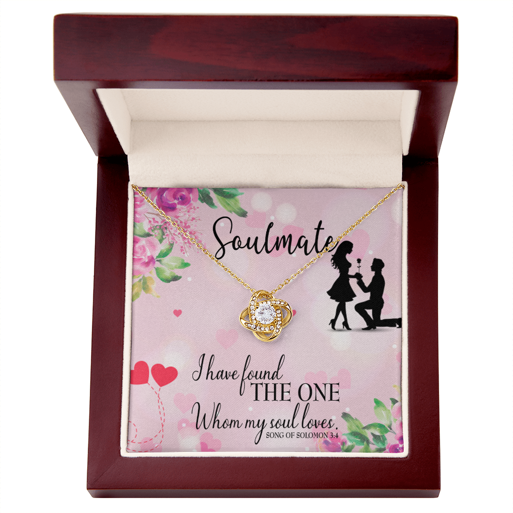 To My Girlfriend SoulMate Infinity Knot Necklace Message Card-Express Your Love Gifts