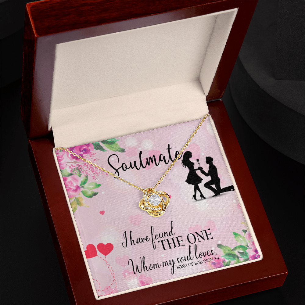 To My Girlfriend SoulMate Infinity Knot Necklace Message Card-Express Your Love Gifts