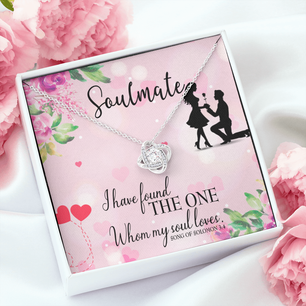 To My Girlfriend SoulMate Infinity Knot Necklace Message Card-Express Your Love Gifts