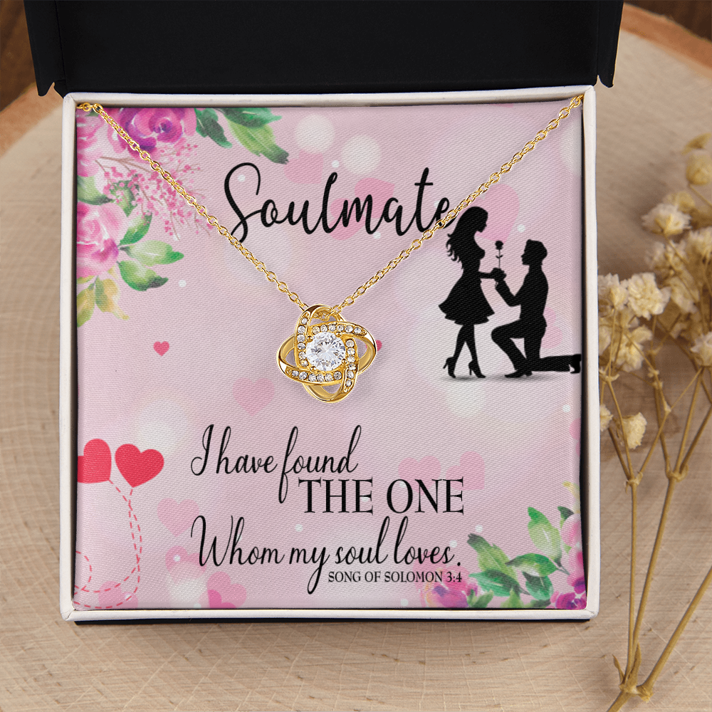 To My Girlfriend SoulMate Infinity Knot Necklace Message Card-Express Your Love Gifts