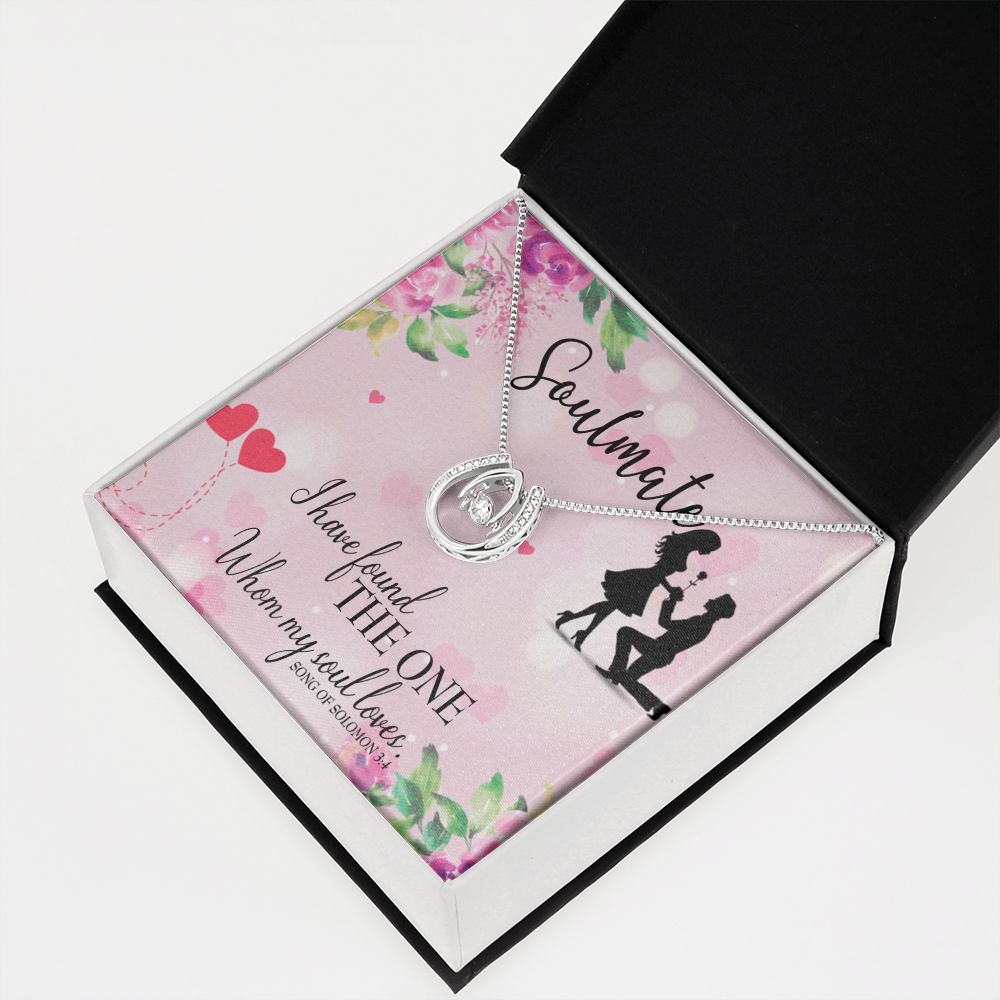 To My Girlfriend SoulMate Lucky Horseshoe Necklace Message Card 14k w CZ Crystals-Express Your Love Gifts