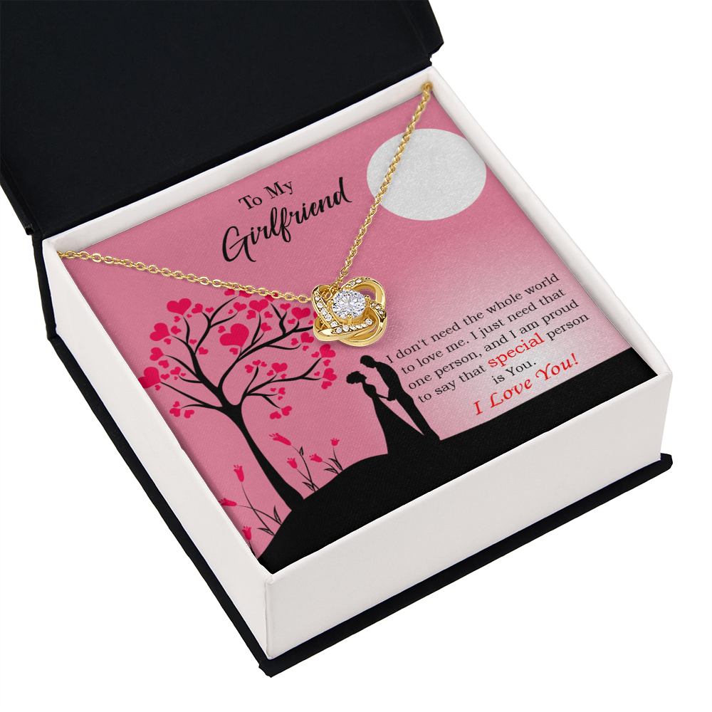 To My Girlfriend Special Person is You Infinity Knot Necklace Message Card-Express Your Love Gifts