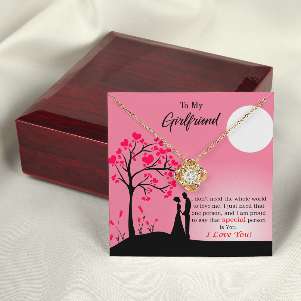 To My Girlfriend Special Person is You Infinity Knot Necklace Message Card-Express Your Love Gifts