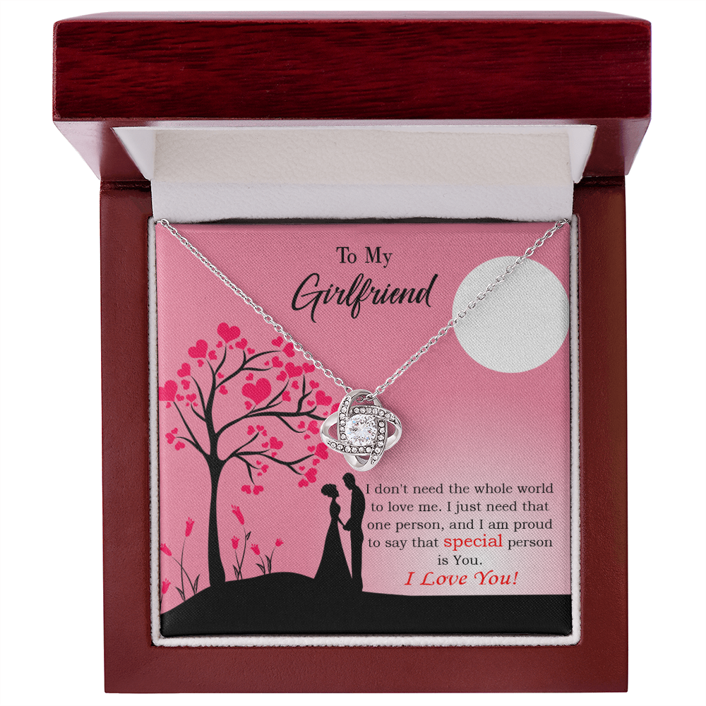 To My Girlfriend Special Person is You Infinity Knot Necklace Message Card-Express Your Love Gifts
