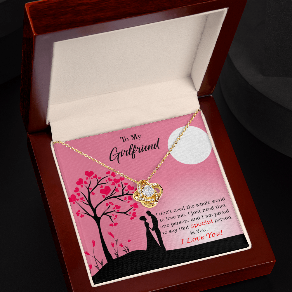 To My Girlfriend Special Person is You Infinity Knot Necklace Message Card-Express Your Love Gifts