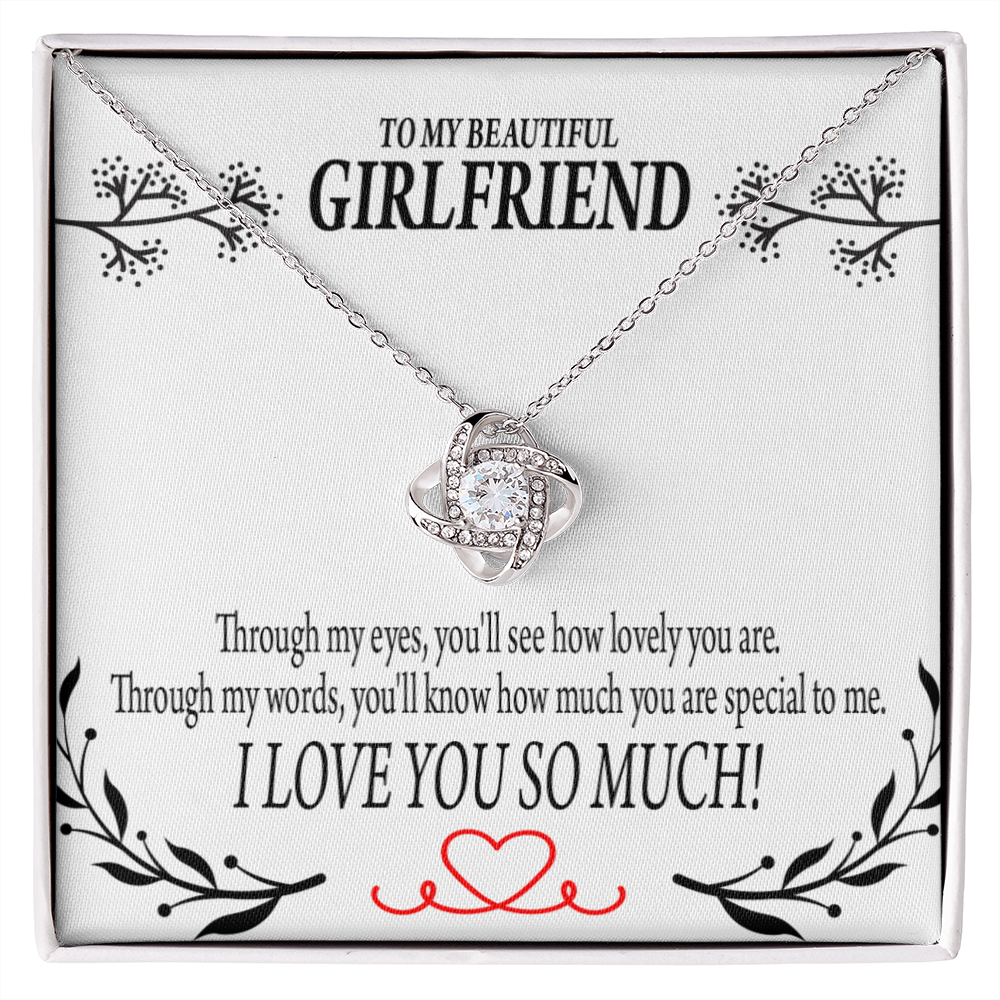 To My Girlfriend Special to Me Infinity Knot Necklace Message Card-Express Your Love Gifts